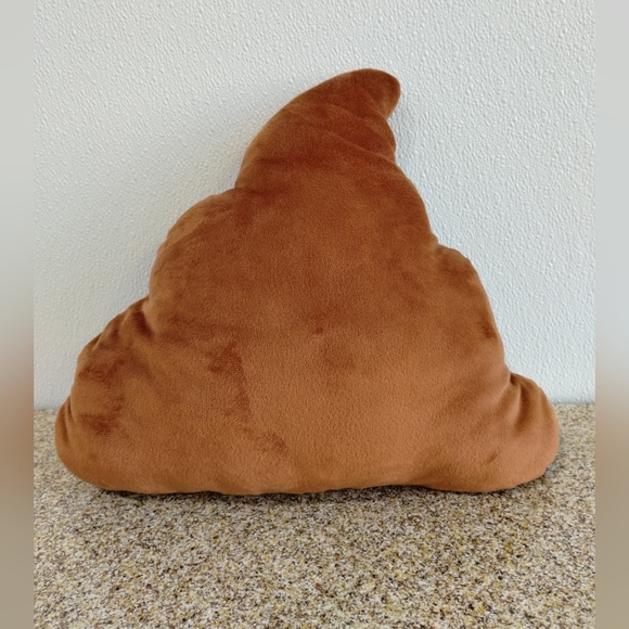 Smiling Pile of Poo Emoji Pillow Throw Accent Brown Stuffed Animal Kids Teen - Picture 4 of 10